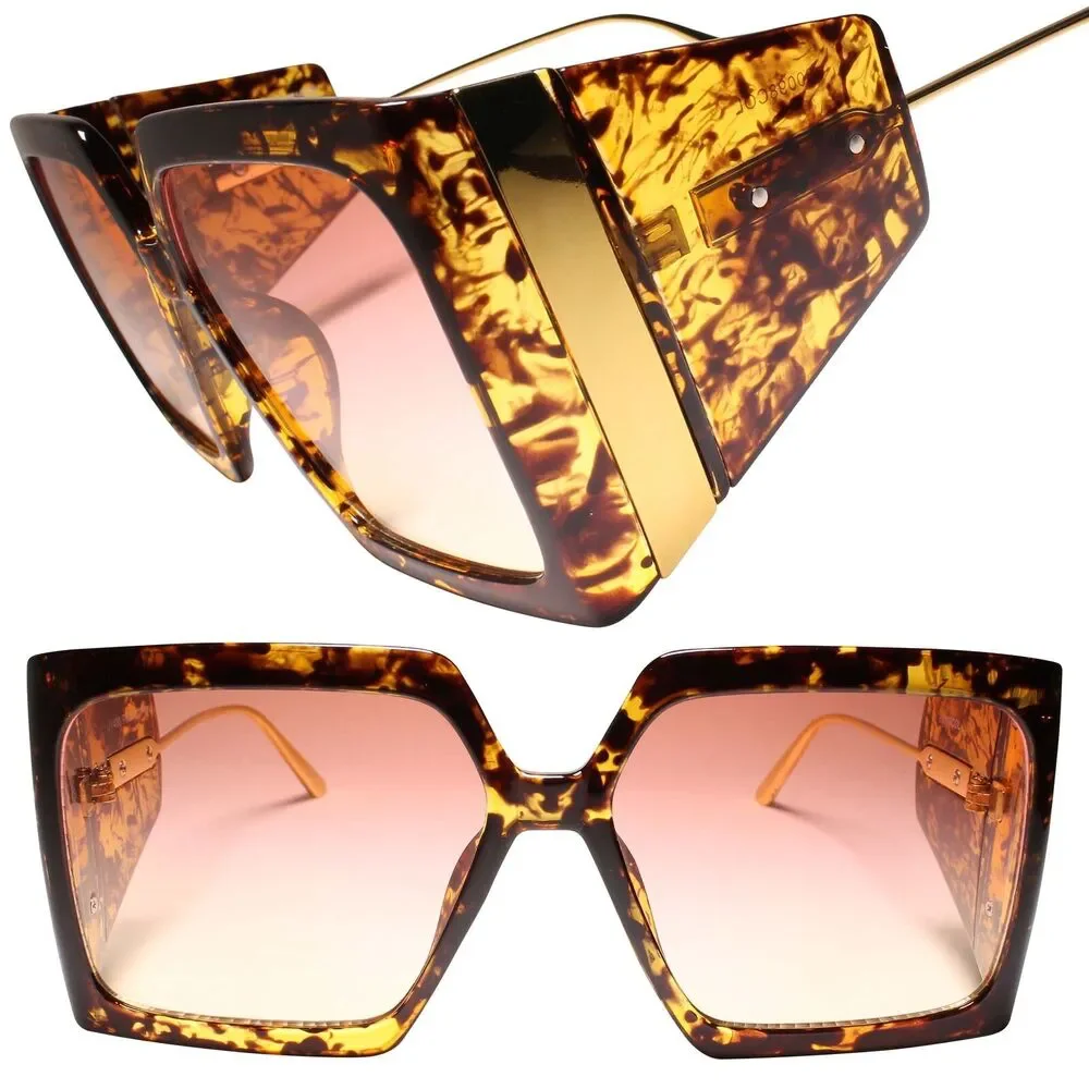 Classy Upscale Fashionable Womens Sunglasses Pink and Yellow Lens